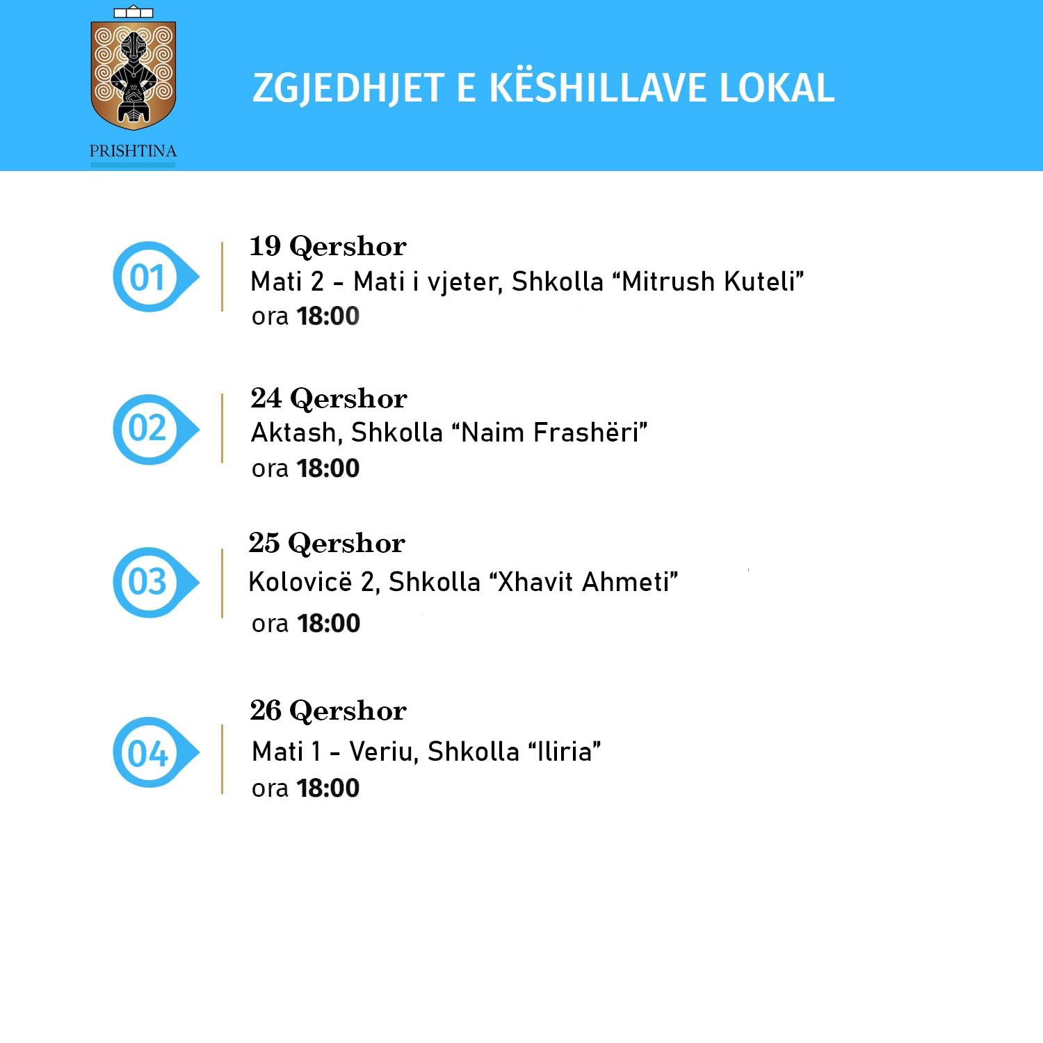 Njoftim: Vazhdon procesi i zgjedhjes së Këshillave të Fshatrave, Vendbanimeve dhe Lagjeve Urbane në Kryeqytet